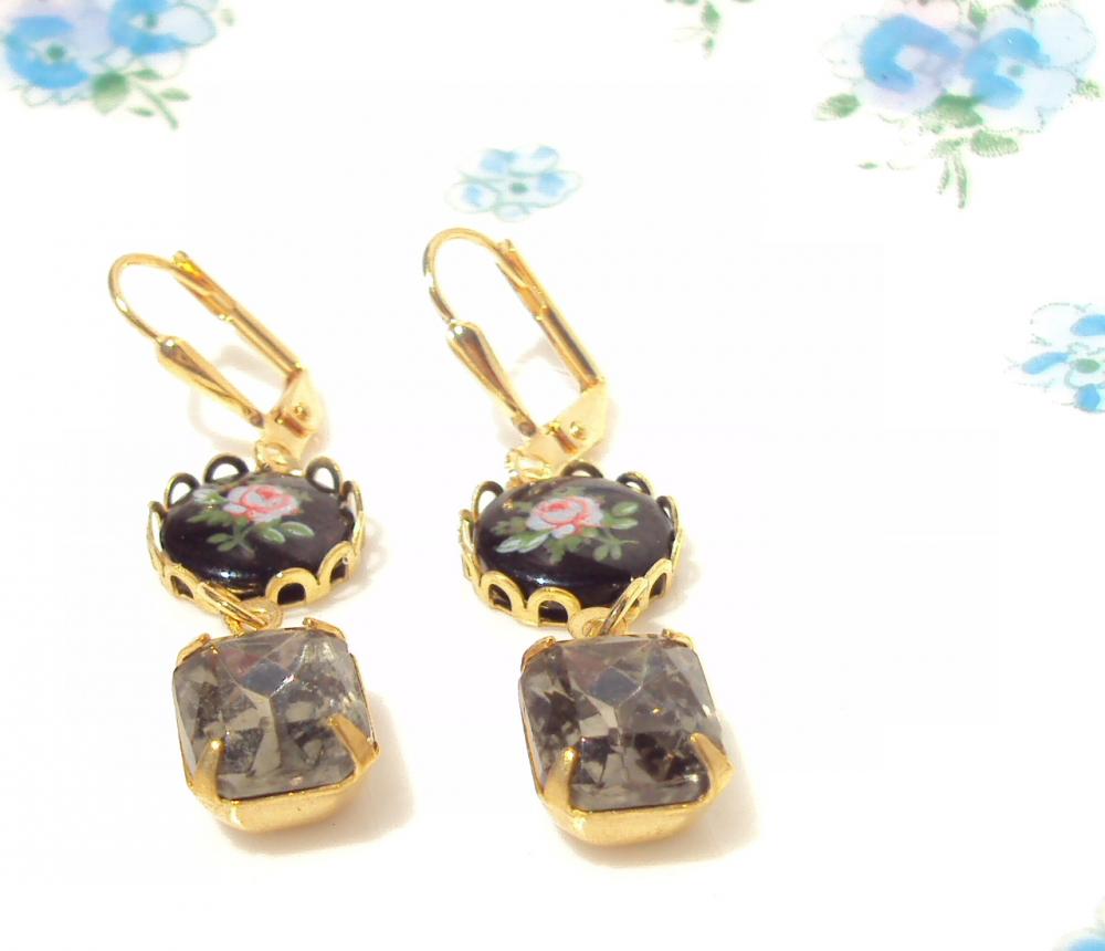 Garden Jewel - Vintage Crystal Earrings