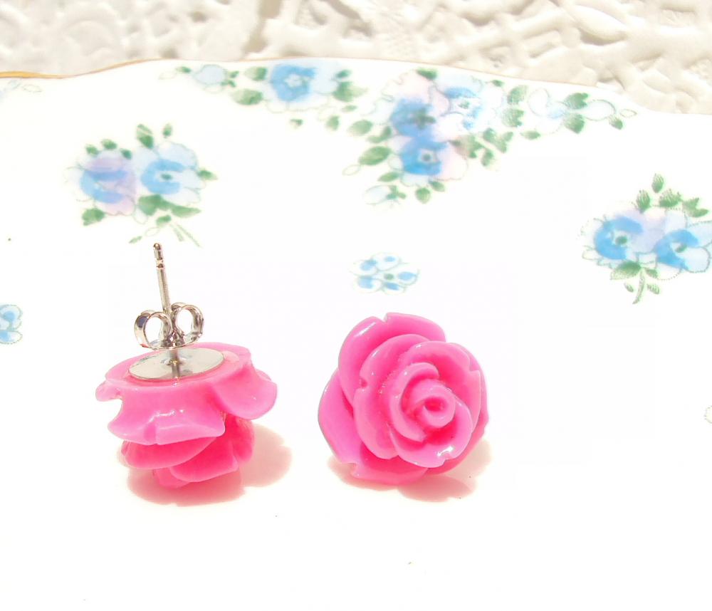 My Lovely Rosebud - Flower Stud Earrings