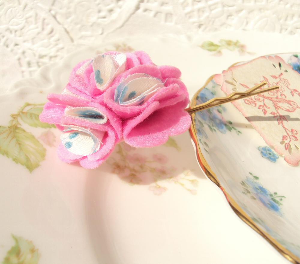 Garden Pixie - Felt Flower Bobby Pin